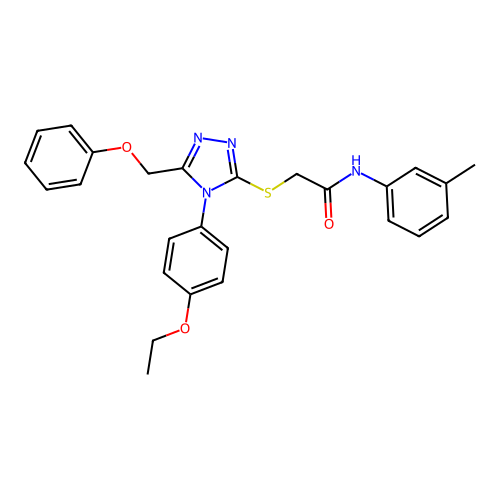 2-[[4-(4-ethoxyphenyl)-5-(phenoxymethyl)-1,2,4-triazol-3-yl]sulfanyl]-N-(3-methylphenyl)acetamide structure