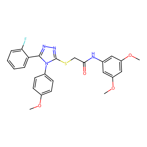 N-(3,5-dimethoxyphenyl)-2-{[5-(2-fluorophenyl)-4-(4-methoxyphenyl)-4H-1,2,4-triazol-3-yl]sulfanyl}acetamide structure