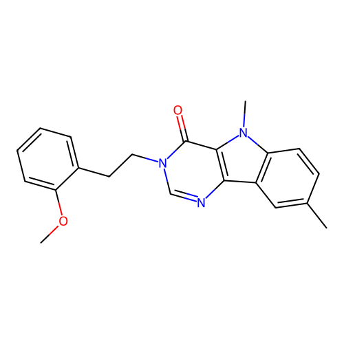 3-(2-methoxyphenethyl)-5,8-dimethyl-3H-pyrimido[5,4-b]indol-4(5H)-one structure
