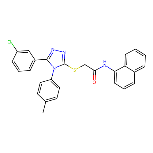 2-{[5-(3-chlorophenyl)-4-(4-methylphenyl)-4H-1,2,4-triazol-3-yl]sulfanyl}-N-(naphthalen-1-yl)acetamide structure
