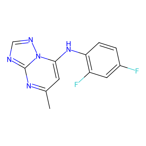 N-(2,4-difluorophenyl)-5-methyl-[1,2,4]triazolo[1,5-a]pyrimidin-7-amine structure
