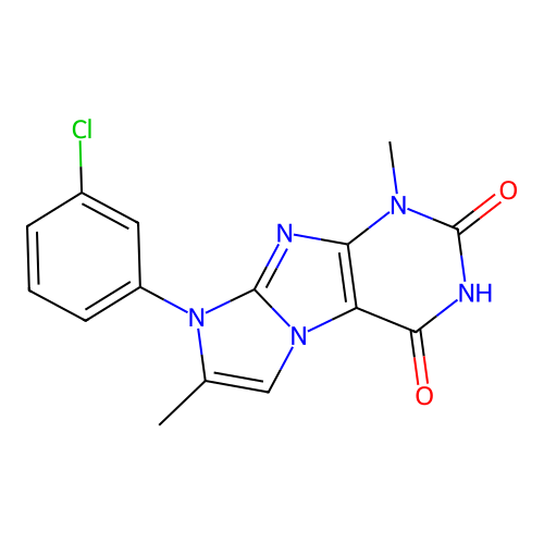 6-(3-Chlorophenyl)-4,7-dimethylpurino[7,8-a]imidazole-1,3-dione structure