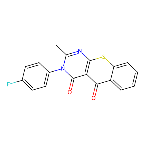3-(4-fluorophenyl)-2-methyl-4H-thiochromeno[2,3-d]pyrimidine-4,5(3H)-dione structure