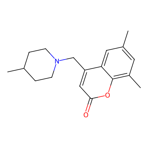 6,8-Dimethyl-4-[(4-methylpiperidin-1-yl)methyl]chromen-2-one structure