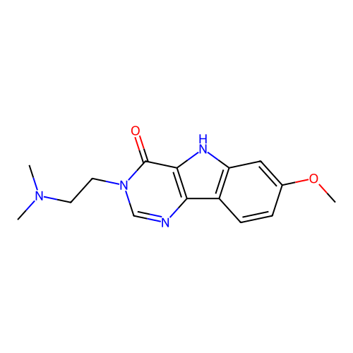 3-[2-(dimethylamino)ethyl]-7-methoxy-3,5-dihydro-4H-pyrimido[5,4-b]indol-4-one structure