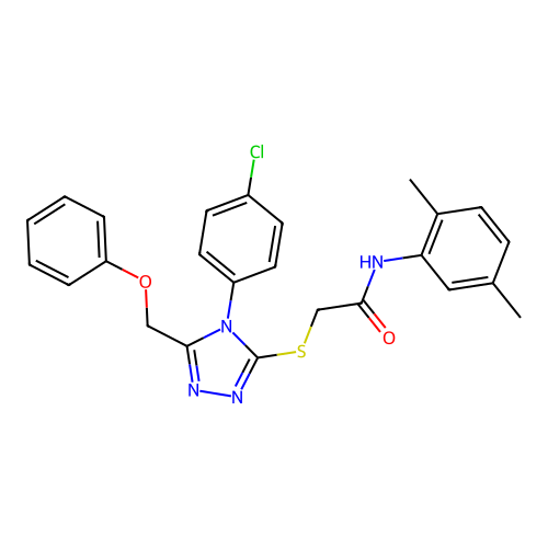 2-{[4-(4-chlorophenyl)-5-(phenoxymethyl)-4H-1,2,4-triazol-3-yl]sulfanyl}-N-(2,5-dimethylphenyl)acetamide structure
