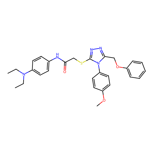 N-[4-(diethylamino)phenyl]-2-{[4-(4-methoxyphenyl)-5-(phenoxymethyl)-4H-1,2,4-triazol-3-yl]sulfanyl}acetamide structure