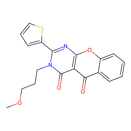 3-(3-methoxypropyl)-2-(thiophen-2-yl)-3H-chromeno[2,3-d]pyrimidine-4,5-dione structure