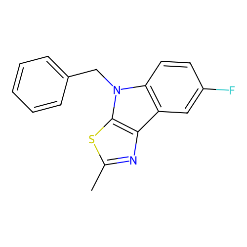 4-Benzyl-7-fluoro-2-methyl-4H-thiazolo[5,4-b]indole structure