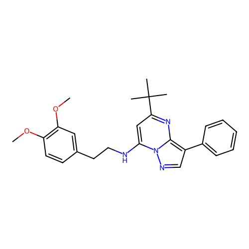 5-tert-butyl-N-[2-(3,4-dimethoxyphenyl)ethyl]-3-phenylpyrazolo[1,5-a]pyrimidin-7-amine structure