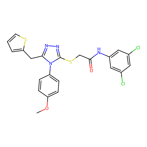 N-(3,5-dichlorophenyl)-2-{[4-(4-methoxyphenyl)-5-(thiophen-2-ylmethyl)-4H-1,2,4-triazol-3-yl]sulfanyl}acetamide structure