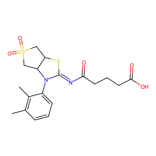 5-{[(2Z)-3-(2,3-dimethylphenyl)-5,5-dioxidotetrahydrothieno[3,4-d][1,3]thiazol-2(3H)-ylidene]amino}-5-oxopentanoic acid structure