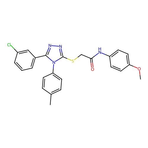2-{[5-(3-chlorophenyl)-4-(4-methylphenyl)-4H-1,2,4-triazol-3-yl]sulfanyl}-N-(4-methoxyphenyl)acetamide structure