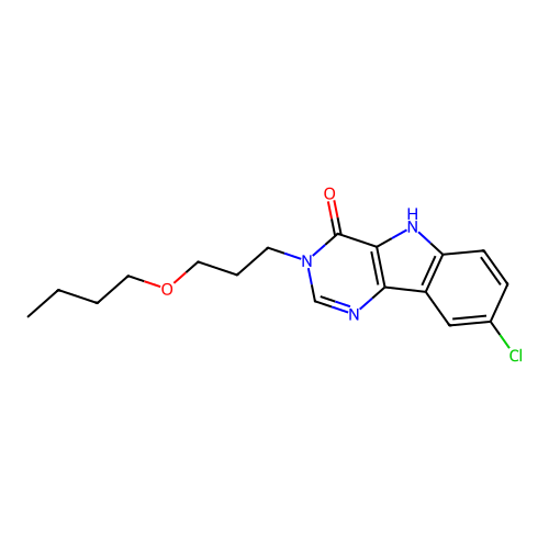 3-(3-butoxypropyl)-8-chloro-3,5-dihydro-4H-pyrimido[5,4-b]indol-4-one structure