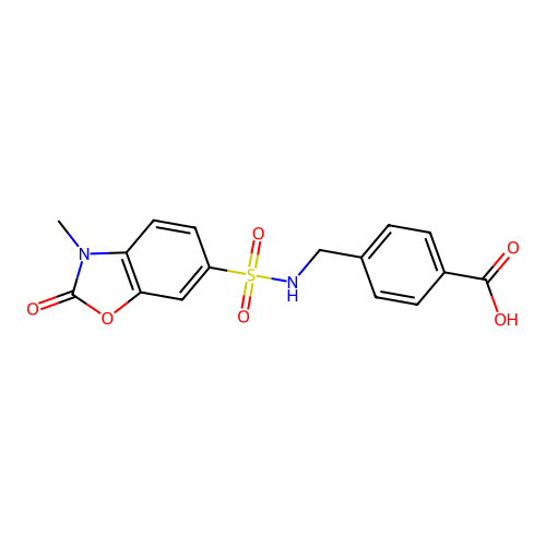4-((3-Methyl-2-oxo-2,3-dihydrobenzo[d]oxazole-6-sulfonamido)methyl)benzoic acid structure