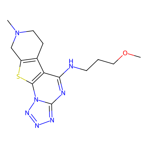 N-(3-methoxypropyl)-8-methyl-6,7,8,9-tetrahydropyrido[4',3':4,5]thieno[3,2-e]tetrazolo[1,5-a]pyrimidin-5-amine structure