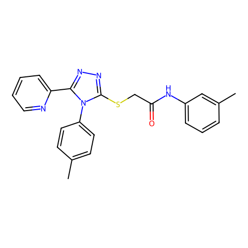 N-(3-methylphenyl)-2-{[4-(4-methylphenyl)-5-(pyridin-2-yl)-4H-1,2,4-triazol-3-yl]sulfanyl}acetamide structure
