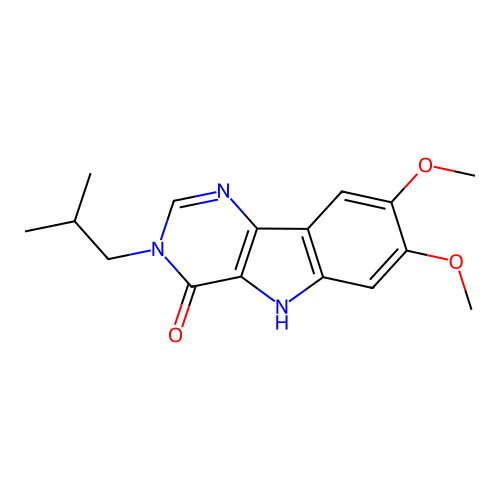 7,8-dimethoxy-3-(2-methylpropyl)-3,5-dihydro-4H-pyrimido[5,4-b]indol-4-one structure
