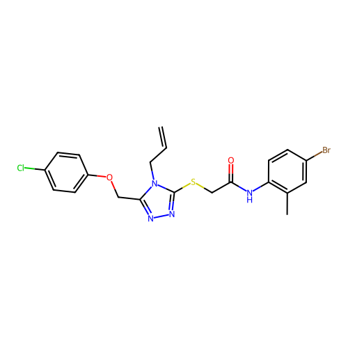 2-((4-allyl-5-((4-chlorophenoxy)methyl)-4H-1,2,4-triazol-3-yl)thio)-N-(4-bromo-2-methylphenyl)acetamide structure