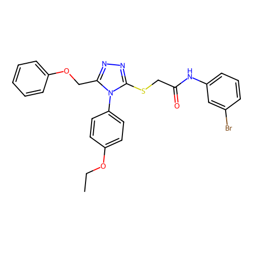 N-(3-bromophenyl)-2-[[4-(4-ethoxyphenyl)-5-(phenoxymethyl)-1,2,4-triazol-3-yl]sulfanyl]acetamide structure