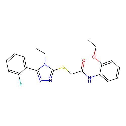 N-(2-ethoxyphenyl)-2-{[4-ethyl-5-(2-fluorophenyl)-4H-1,2,4-triazol-3-yl]sulfanyl}acetamide structure