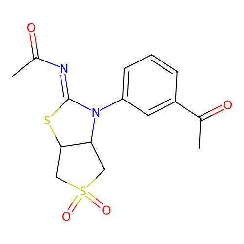 (Z)-N-(3-(3-acetylphenyl)-5,5-dioxidotetrahydrothieno[3,4-d]thiazol-2(3H)-ylidene)acetamide structure