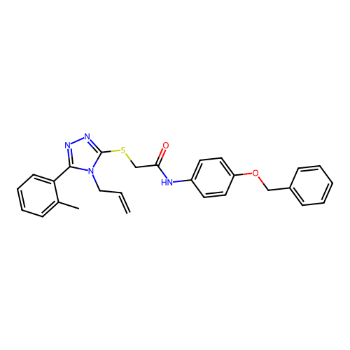N-[4-(benzyloxy)phenyl]-2-{[5-(2-methylphenyl)-4-(prop-2-en-1-yl)-4H-1,2,4-triazol-3-yl]sulfanyl}acetamide structure