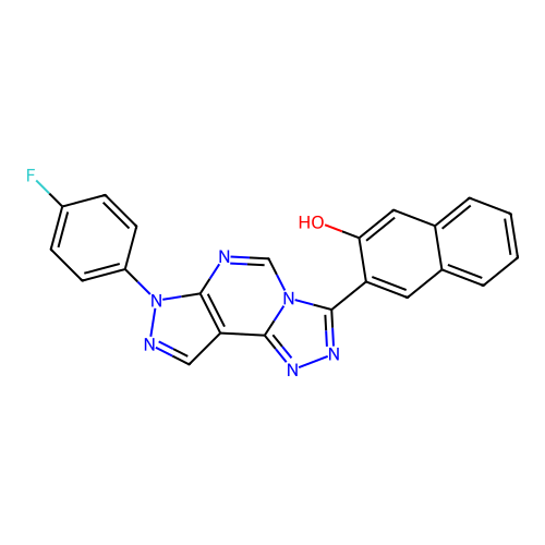 C22H13FN6O structure