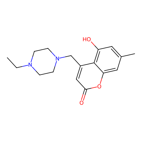 4-[(4-Ethylpiperazinyl)methyl]-5-hydroxy-7-methylchromen-2-one structure