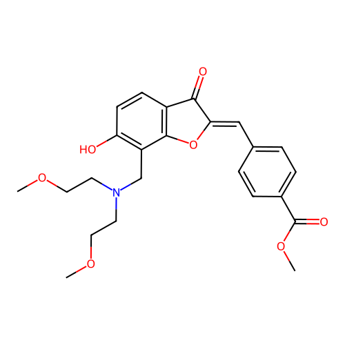 (Z)-methyl 4-((7-((bis(2-methoxyethyl)amino)methyl)-6-hydroxy-3-oxobenzofuran-2(3H)-ylidene)methyl)benzoate structure