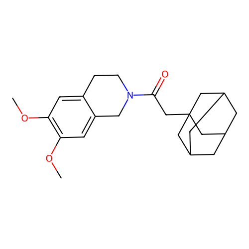 2-((3r,5r,7r)-adamantan-1-yl)-1-(6,7-dimethoxy-3,4-dihydroisoquinolin-2(1H)-yl)ethanone structure