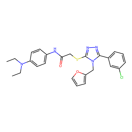 2-{[5-(3-chlorophenyl)-4-(furan-2-ylmethyl)-4H-1,2,4-triazol-3-yl]sulfanyl}-N-[4-(diethylamino)phenyl]acetamide structure