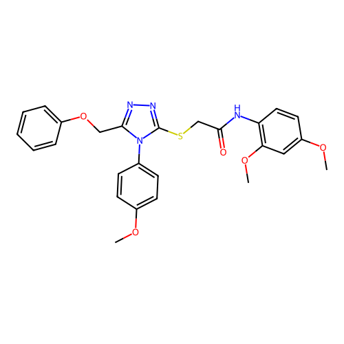 N-(2,4-dimethoxyphenyl)-2-{[4-(4-methoxyphenyl)-5-(phenoxymethyl)-4H-1,2,4-triazol-3-yl]sulfanyl}acetamide structure