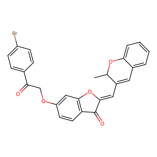 (Z)-6-(2-(4-bromophenyl)-2-oxoethoxy)-2-((2-methyl-2H-chromen-3-yl)methylene)benzofuran-3(2H)-one structure