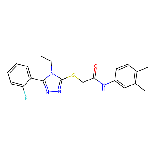 N-(3,4-dimethylphenyl)-2-{[4-ethyl-5-(2-fluorophenyl)-4H-1,2,4-triazol-3-yl]sulfanyl}acetamide structure
