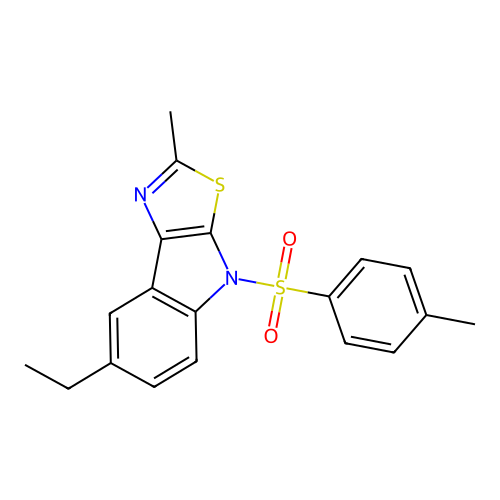7-ethyl-2-methyl-4-[(4-methylphenyl)sulfonyl]-4H-[1,3]thiazolo[5,4-b]indole structure