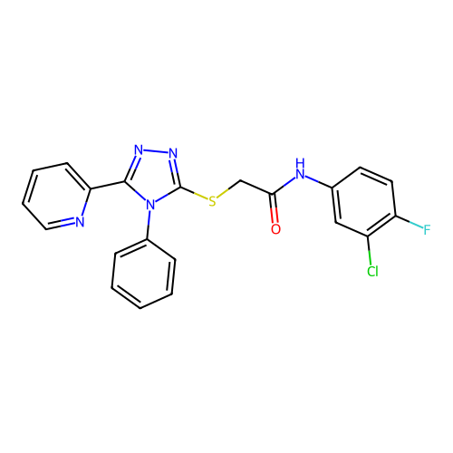 C21H15ClFN5OS structure