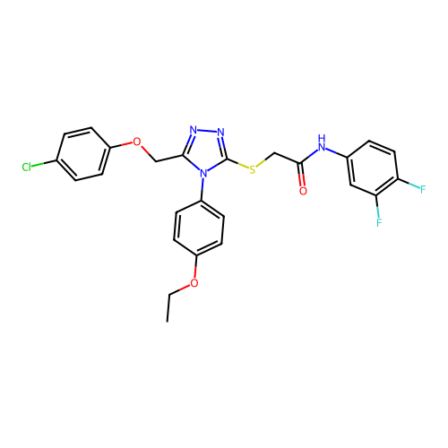 2-((5-((4-chlorophenoxy)methyl)-4-(4-ethoxyphenyl)-4H-1,2,4-triazol-3-yl)thio)-N-(3,4-difluorophenyl)acetamide structure