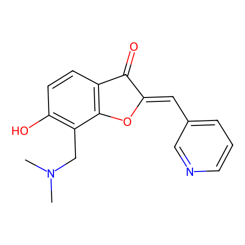 (Z)-7-((dimethylamino)methyl)-6-hydroxy-2-(pyridin-3-ylmethylene)benzofuran-3(2H)-one structure
