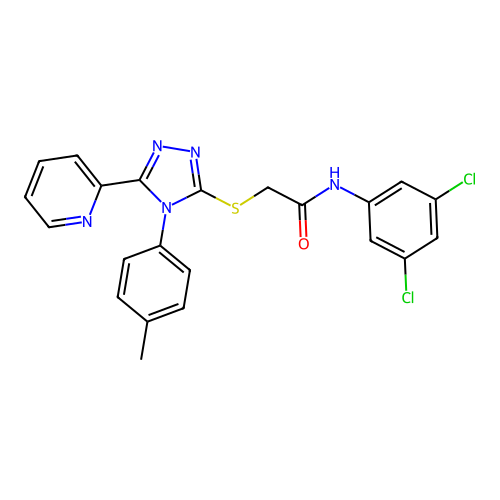 N-(3,5-dichlorophenyl)-2-[[4-(4-methylphenyl)-5-pyridin-2-yl-1,2,4-triazol-3-yl]sulfanyl]acetamide structure