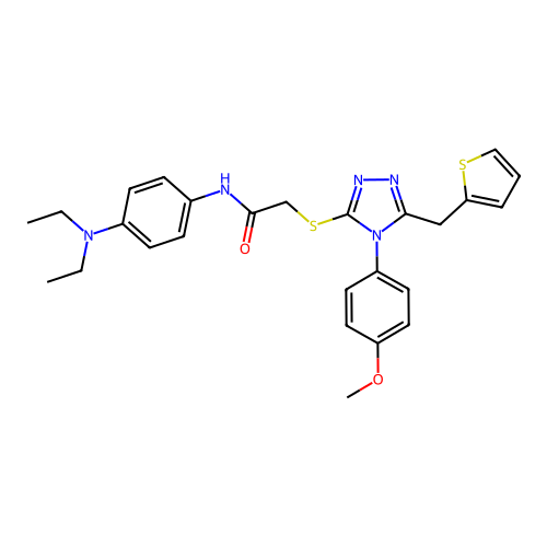 N-[4-(diethylamino)phenyl]-2-{[4-(4-methoxyphenyl)-5-(thiophen-2-ylmethyl)-4H-1,2,4-triazol-3-yl]sulfanyl}acetamide structure