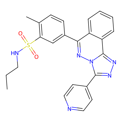 2-methyl-N-propyl-5-(3-(pyridin-4-yl)-[1,2,4]triazolo[3,4-a]phthalazin-6-yl)benzenesulfonamide structure