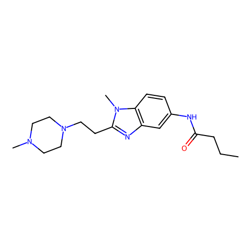 N-{1-methyl-2-[2-(4-methylpiperazin-1-yl)ethyl]-1H-benzimidazol-5-yl}butanamide structure