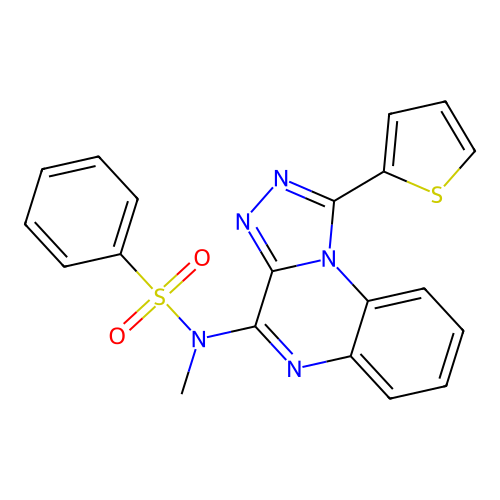 N-methyl-N-(1-(thiophen-2-yl)-[1,2,4]triazolo[4,3-a]quinoxalin-4-yl)benzenesulfonamide structure