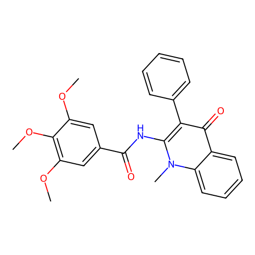 3,4,5-trimethoxy-N-(1-methyl-4-oxo-3-phenyl-1,4-dihydroquinolin-2-yl)benzamide structure