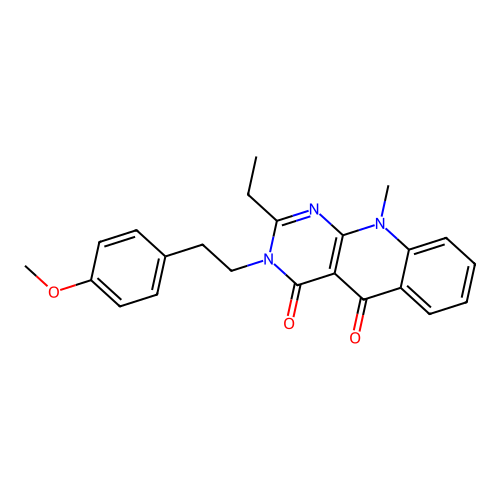 2-ethyl-3-(4-methoxyphenethyl)-10-methylpyrimido[4,5-b]quinoline-4,5(3H,10H)-dione structure