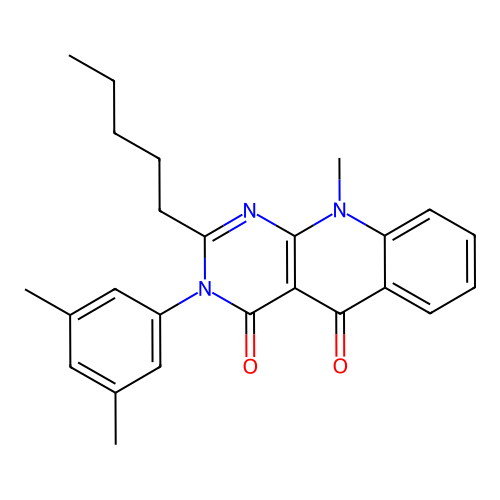 3-(3,5-dimethylphenyl)-10-methyl-2-pentylpyrimido[4,5-b]quinoline-4,5(3H,10H)-dione structure