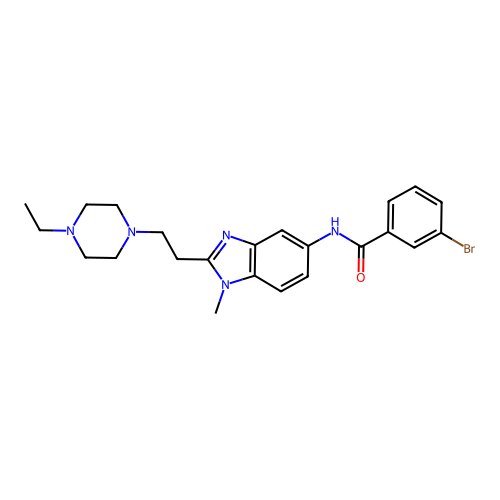 3-bromo-N-(2-(2-(4-ethylpiperazin-1-yl)ethyl)-1-methyl-1H-benzo[d]imidazol-5-yl)benzamide structure