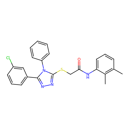 2-[[5-(3-chlorophenyl)-4-phenyl-1,2,4-triazol-3-yl]sulfanyl]-N-(2,3-dimethylphenyl)acetamide structure
