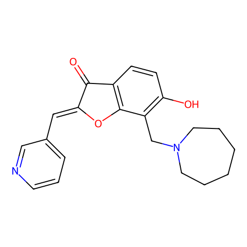(Z)-7-(azepan-1-ylmethyl)-6-hydroxy-2-(pyridin-3-ylmethylene)benzofuran-3(2H)-one structure